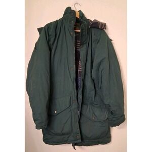 Vtg Field and Stream Puffer Jacket Mens XLarge Tall w/ Removable Hood Insulated